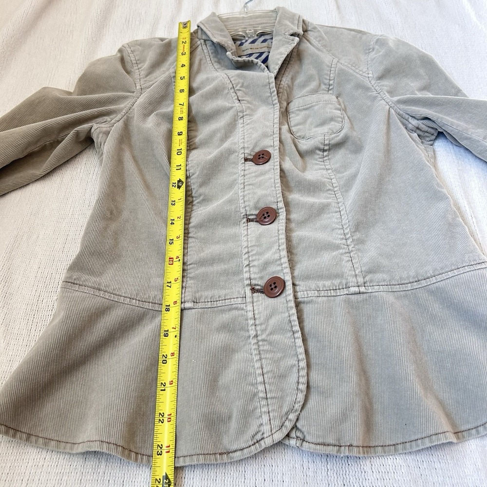 Pilcro and the Letterpress Jacket Women's Sz 6 Corduroy Blazer Flip Cuff Office - Picture 8 of 12